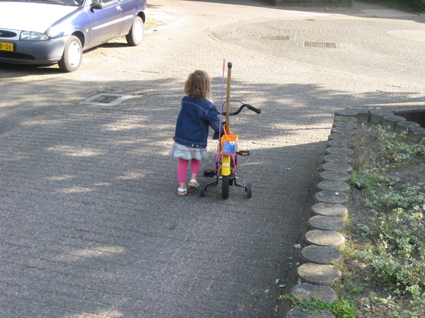 Soms een stukje fietsen, soms een stukje lopen